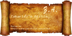 Zakariás Atilla névjegykártya